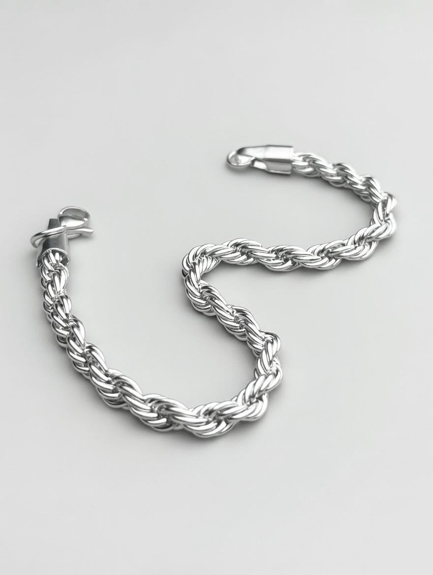 Bracelet raffiné en maille tressée – Argent 925 • Unisexe • Durable & Waterproof