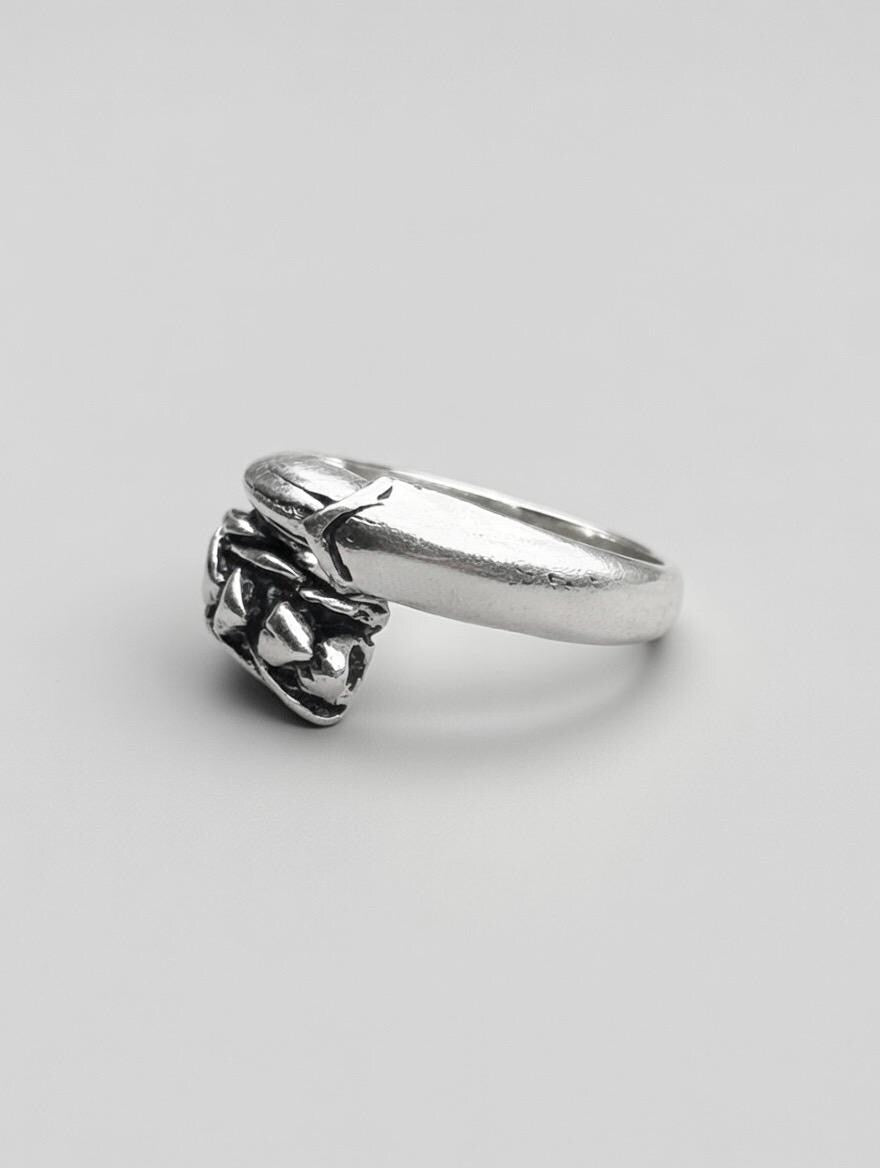 Bague Épine en Acier Inoxydable – Vintage Gothique Unisexe Ajustable