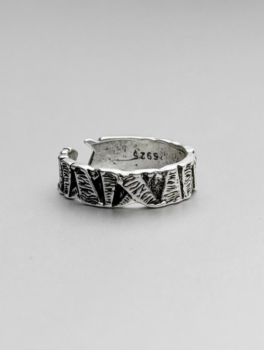 Bague Vintage Martelée en Argent 925 – Fait Main, Unisexe & Authentique