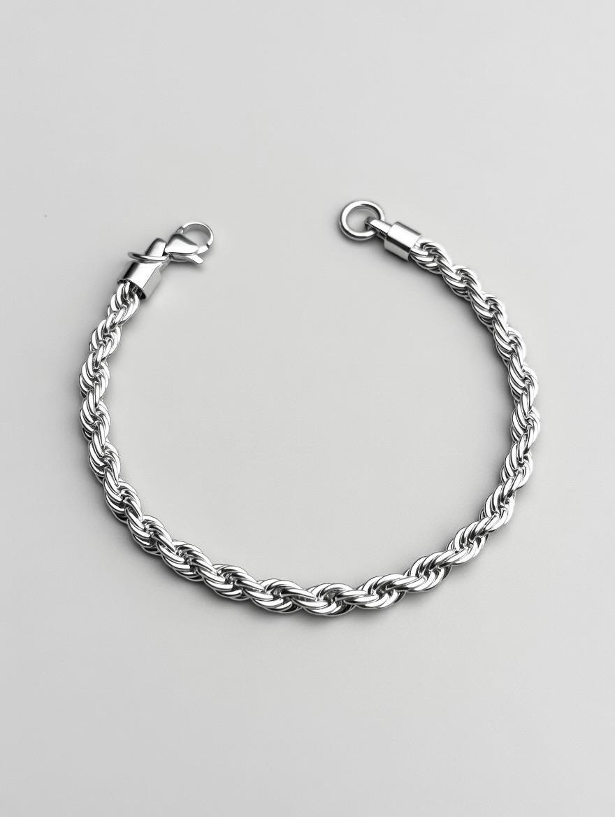 Bracelet raffiné en maille tressée – Argent 925 • Unisexe • Durable & Waterproof