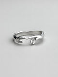 Bague main love câlin - bague vintage -  safe ring - ajustable moderne chic en acier inoxydable