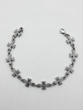 Bracelet gothique vintage en croix – Argent 925, unisexe, waterproof – 20 cm