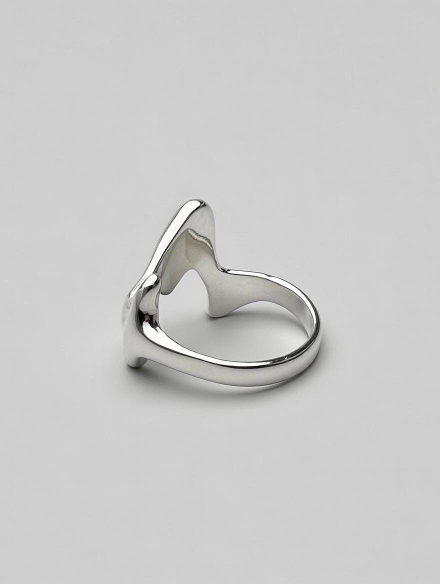 Bague Argent 925 Design Abstrait Organique – Bijou Sculptural Fluide Moderne Minimaliste