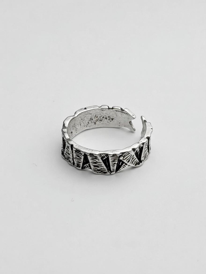 Bague Vintage Martelée en Argent 925 – Fait Main, Unisexe & Authentique