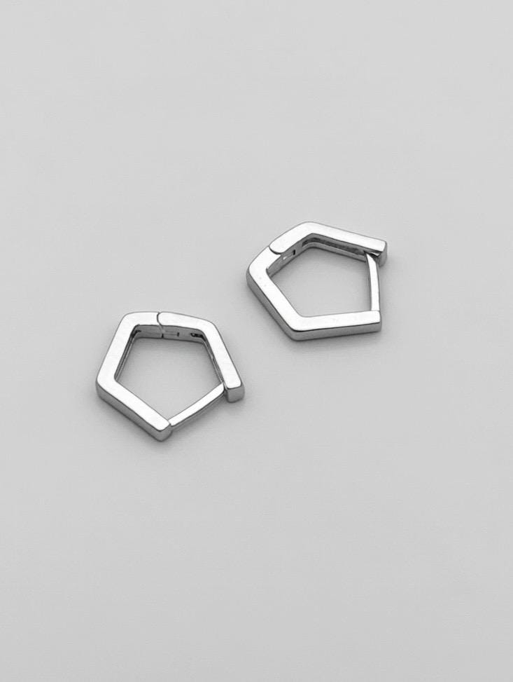 Boucles d’oreilles géométriques asymétriques en argent 925 - Earrings -  Minimalist