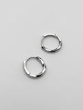 Boucles d’Oreilles Argent 925 Créoles Irrégulières Torsadées – Hoops Sculpturaux Raffinés & Élégants Poinçonnés