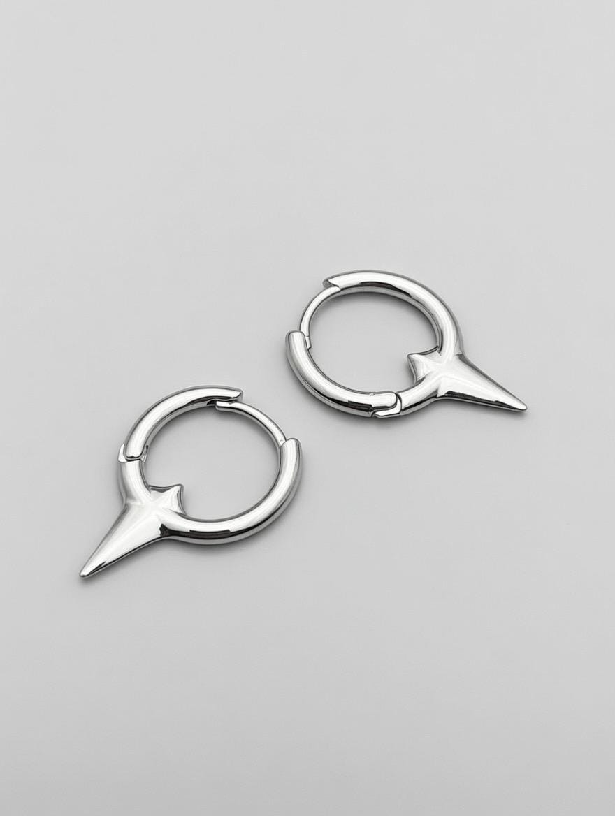 Boucles d’oreilles  en pointes en acier inoxydable -  PUNK ANNEAUX - GRUBGE créative