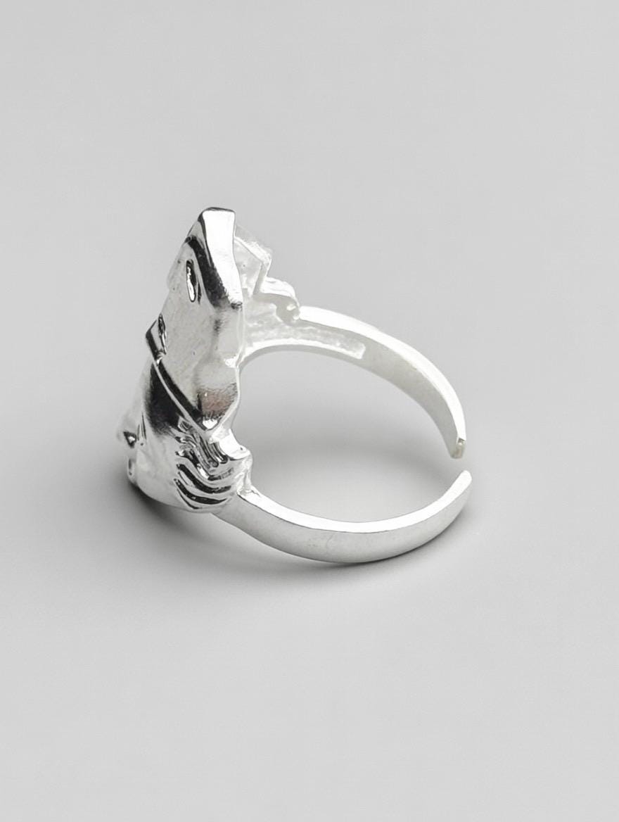 Bague Visage Grecque Style Vénus Argent | Unisexe, Ajustable, Durable & Éthique