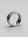 Bague Argent 925 Ajustable Motif Cousu Tressé