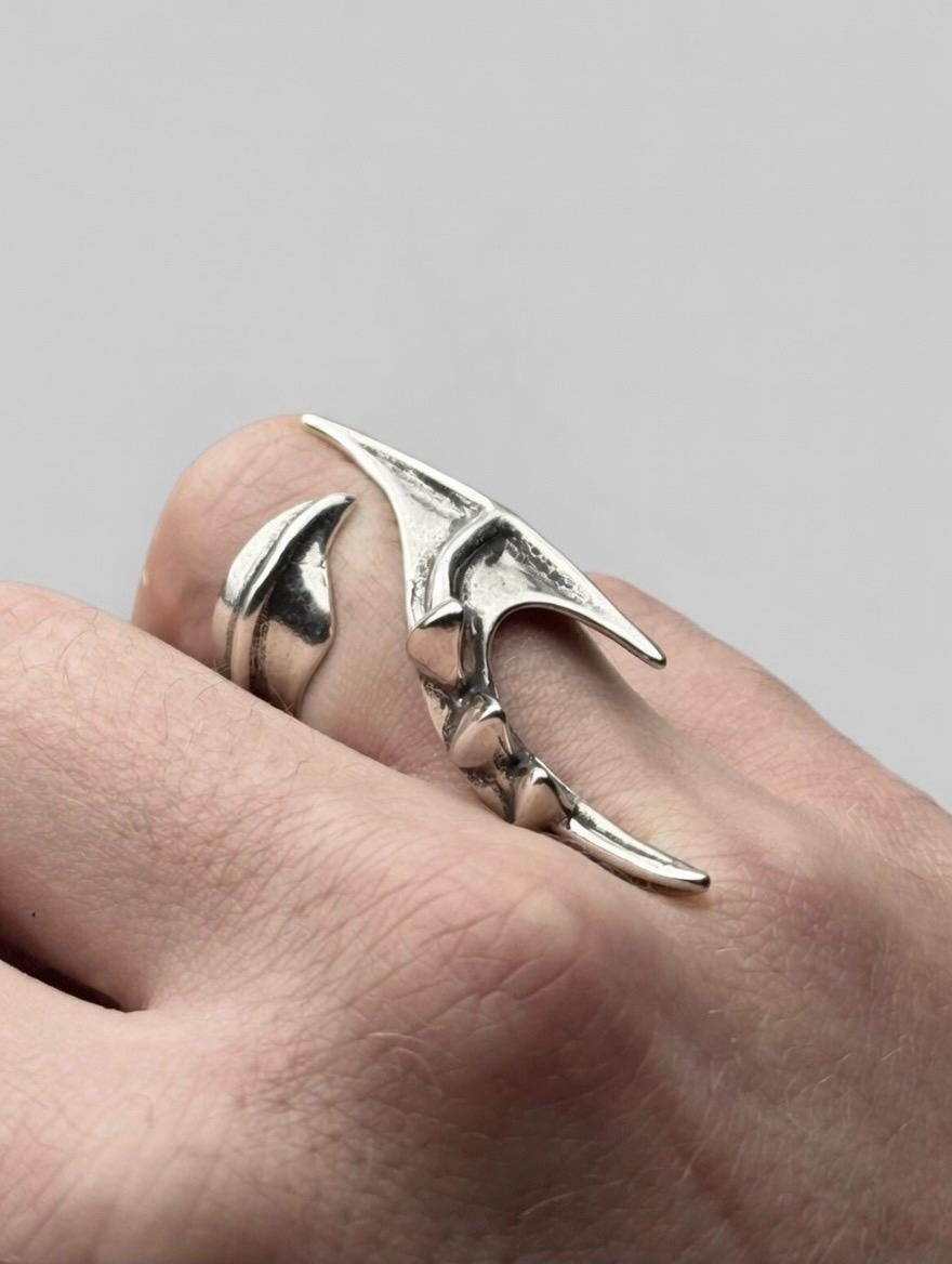 Bague Acier Inoxydable Épines Sculpturales Gothique – Bijou Statement Pointu