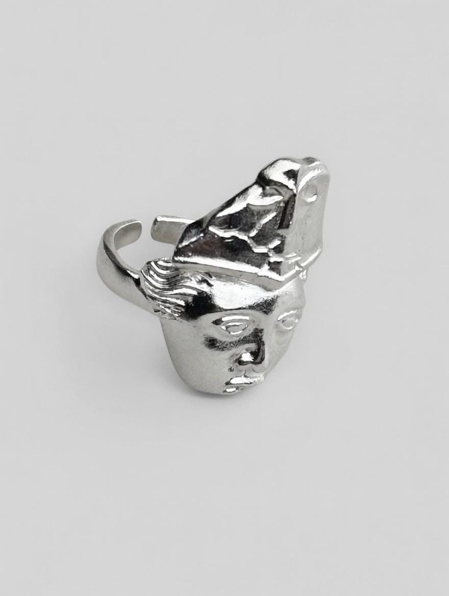 Bague Visage Grecque Style Vénus Argent | Unisexe, Ajustable, Durable & Éthique